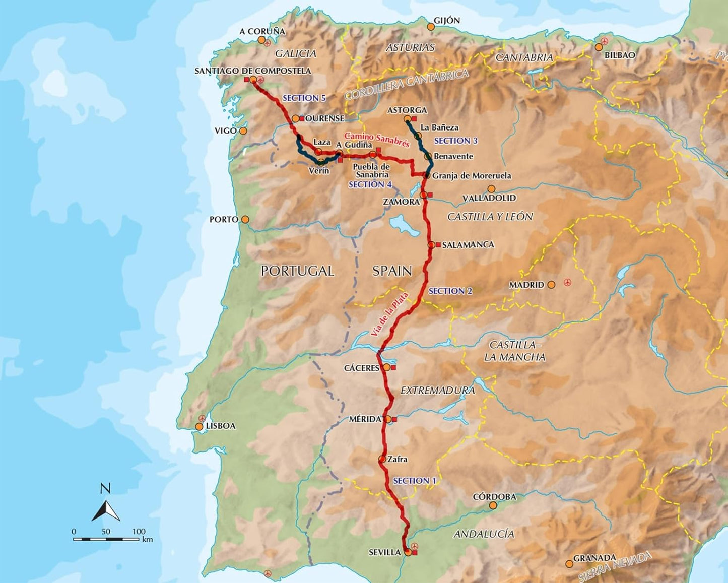 Walking La Via de la Plata and Camino Sanabres (W/FREE Passport)