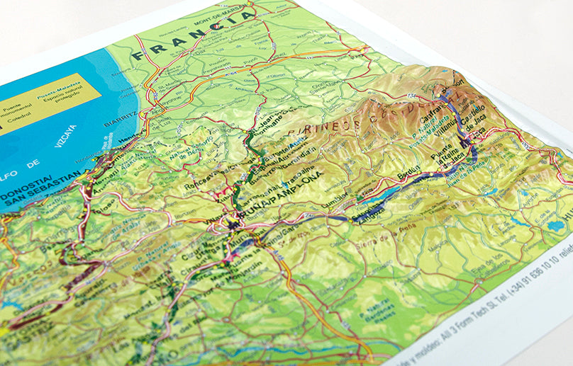 Real 3D map of Camino Frances, Camino del Norte & Camino Primitivo