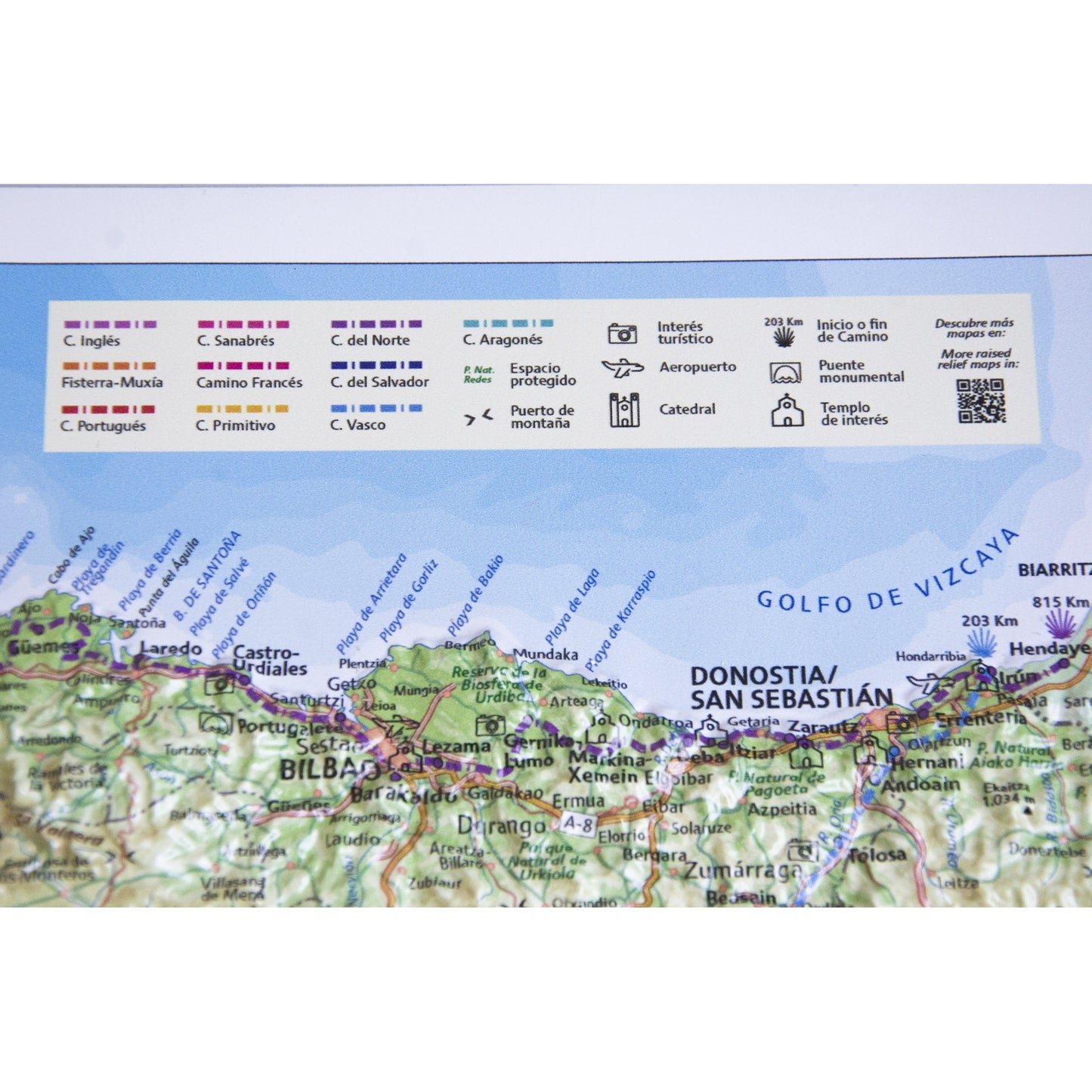 Real 3D map of Camino Frances, Camino del Norte & Camino Primitivo