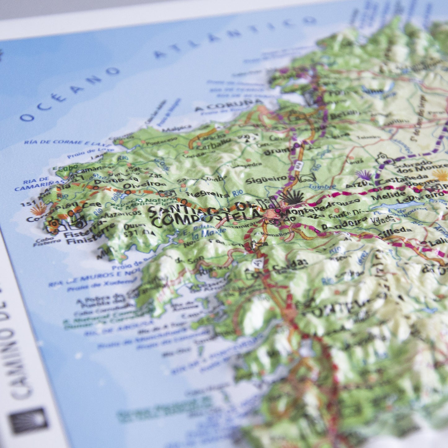 Real 3D map of Camino Frances, Camino del Norte & Camino Primitivo