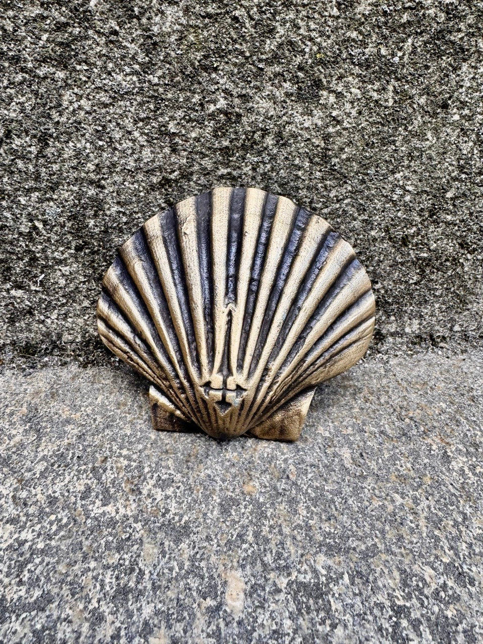 Bronze Camino Shell with Santiago Cross