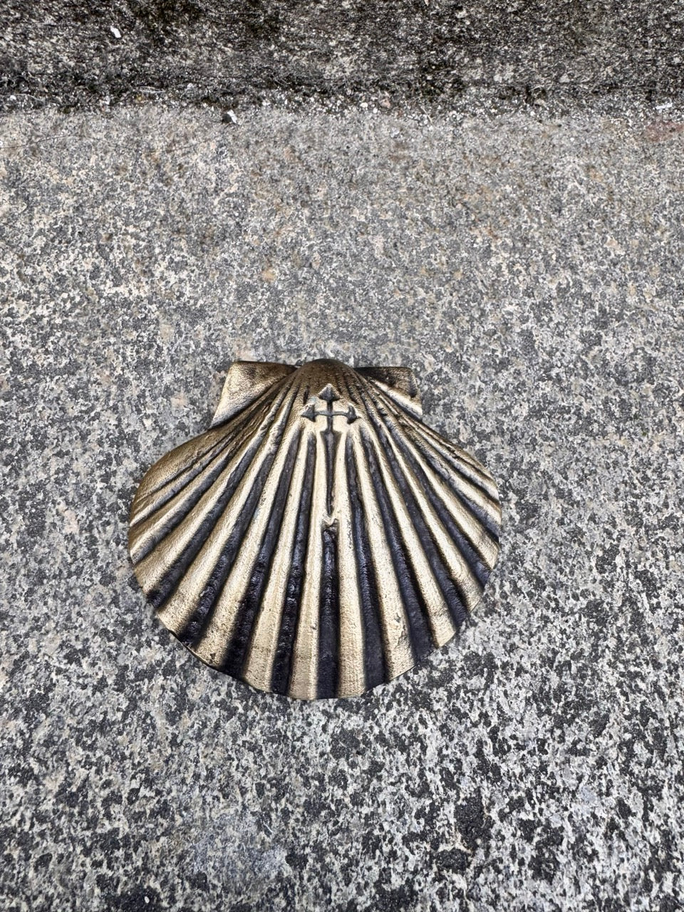 Bronze Camino Shell with Santiago Cross