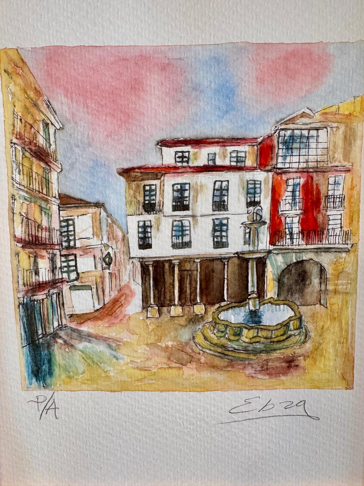Watercolor painting of Ferro Square