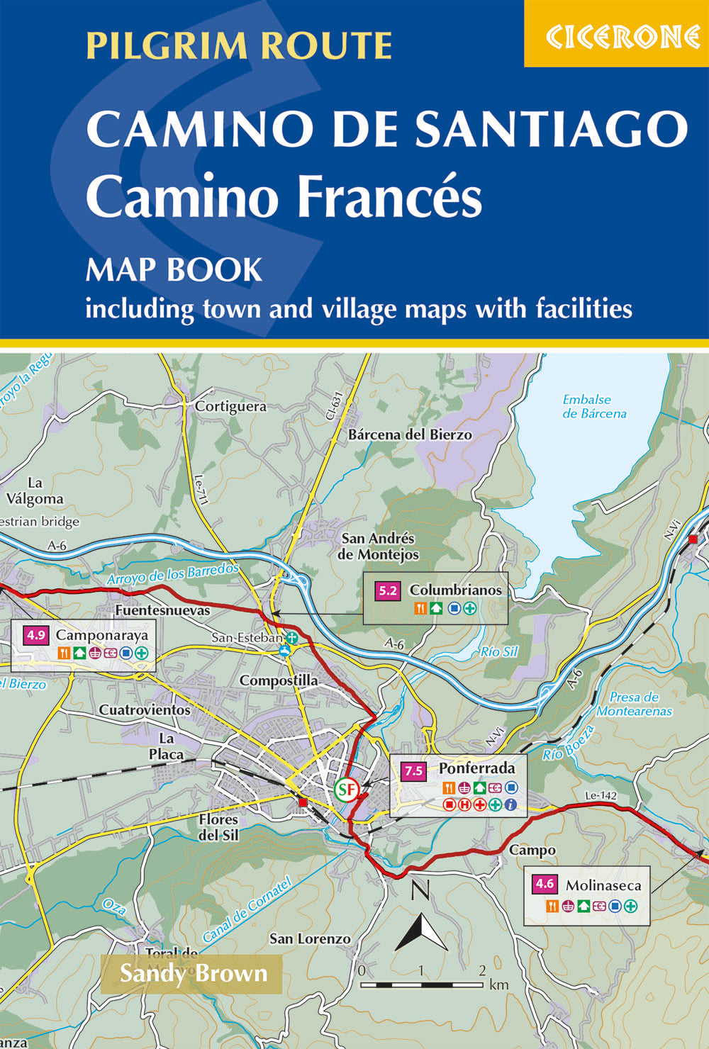 Cicerone: 2 books in 1 - Camino Frances Guide & Map Guide - includes Finisterre finish (W/FREE Passport)