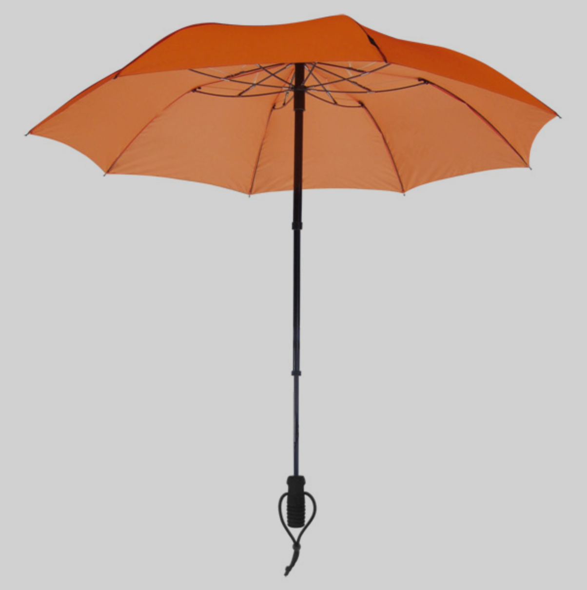 The telescopic and handsfree trekking umbrella