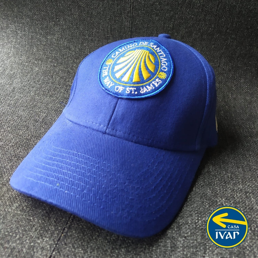 Blue Camino de Santiago Cap with Shell