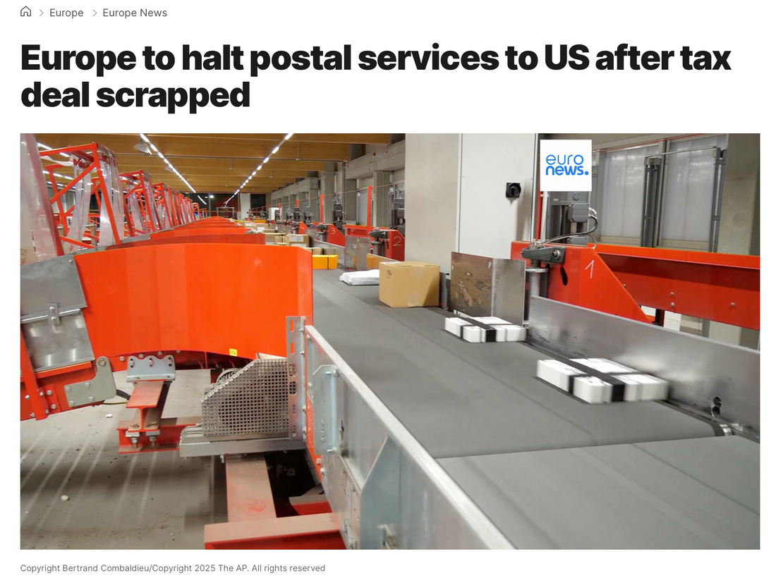 Temporary stop in postal shipments to the USA