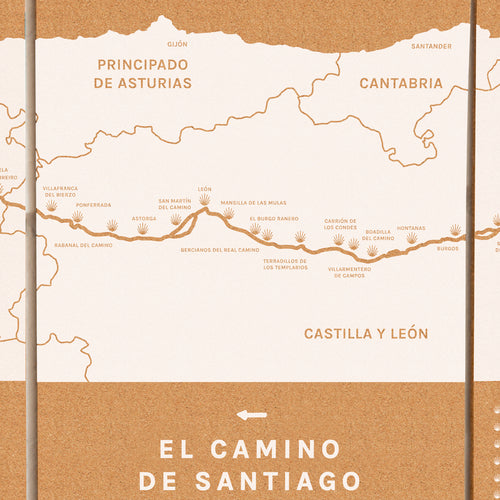 Camino Frances Cork Map