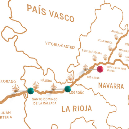 Camino Frances Cork Map