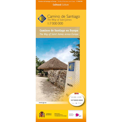 Camino de Santiago Map, Europe (1:7.000.000)