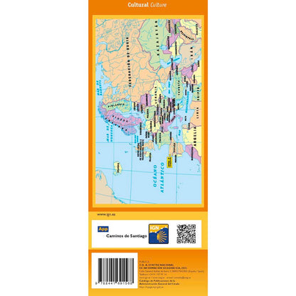Camino de Santiago Map, Europe (1:7.000.000)