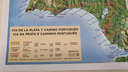 Real 3D map of Camino Portuguese and Via de la Plata