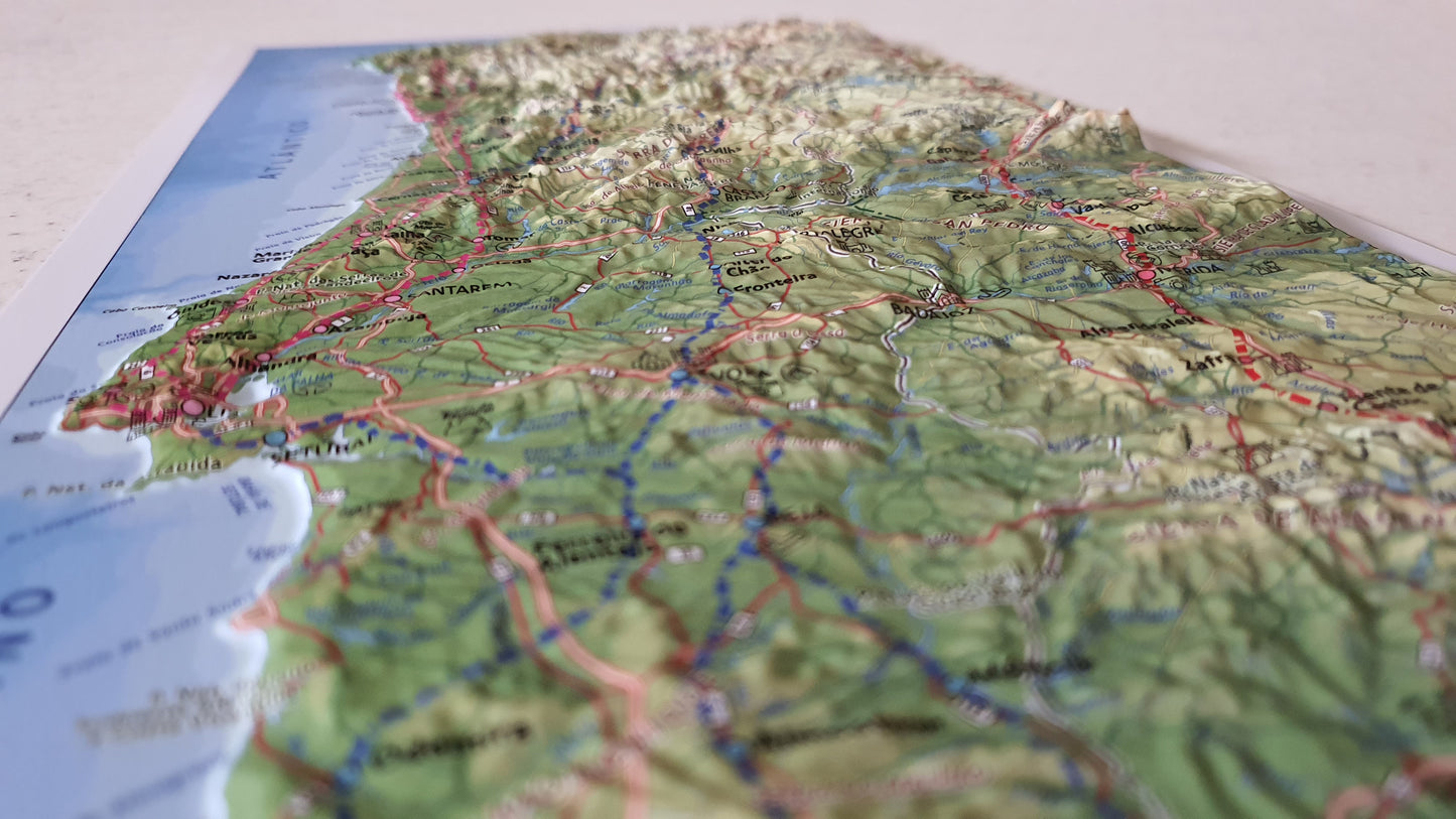 Real 3D map of Camino Portuguese and Via de la Plata