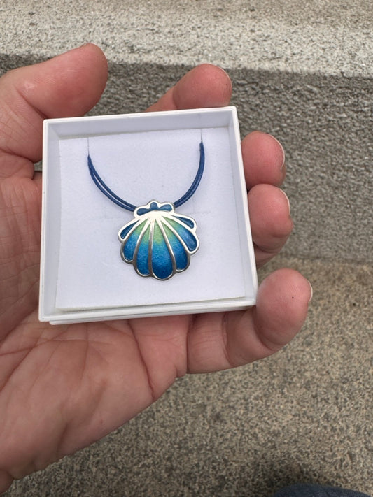 Silver Shell with Green to blue colour
