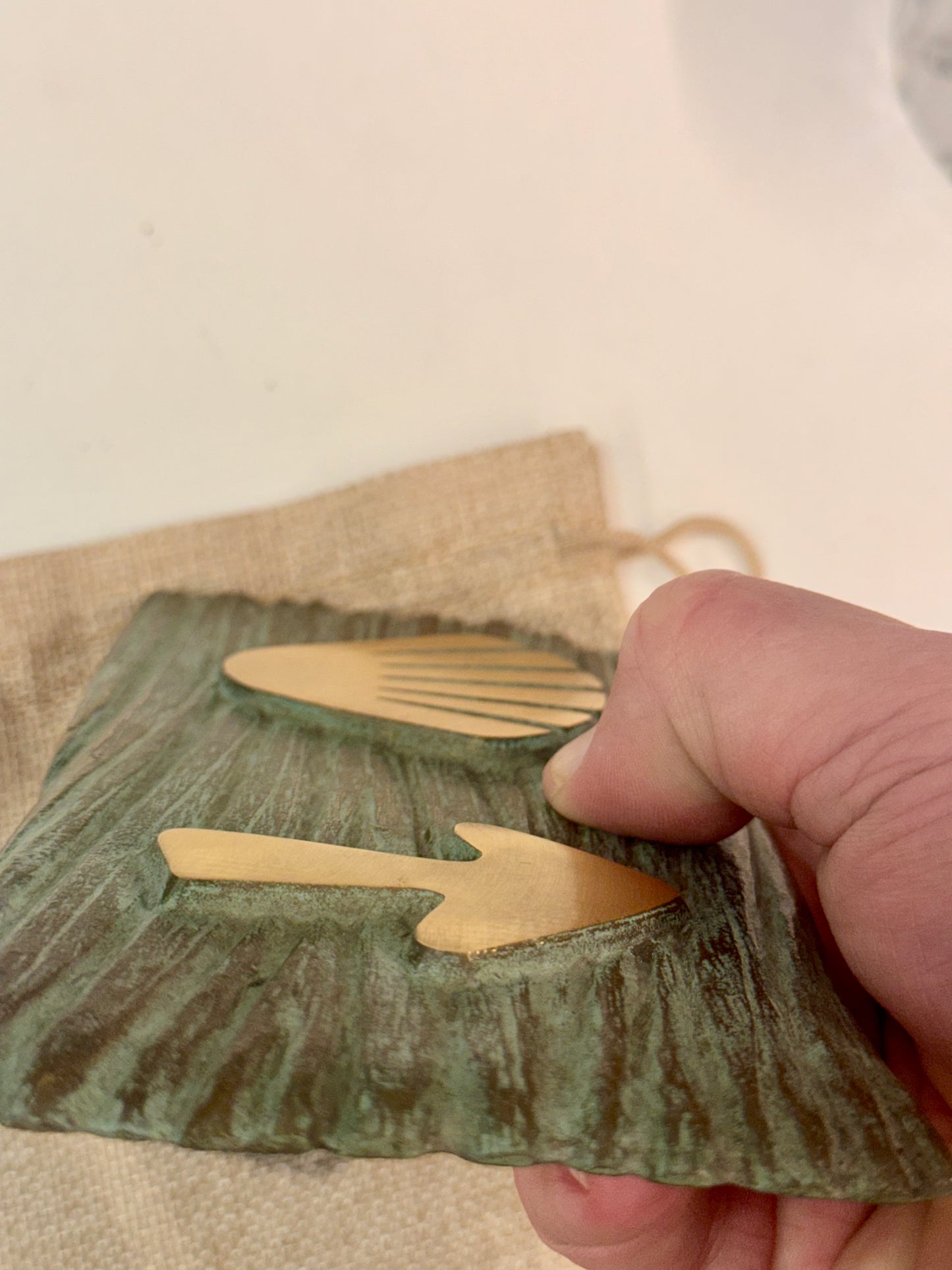 Bronze Camino Plaque with shell and arrow