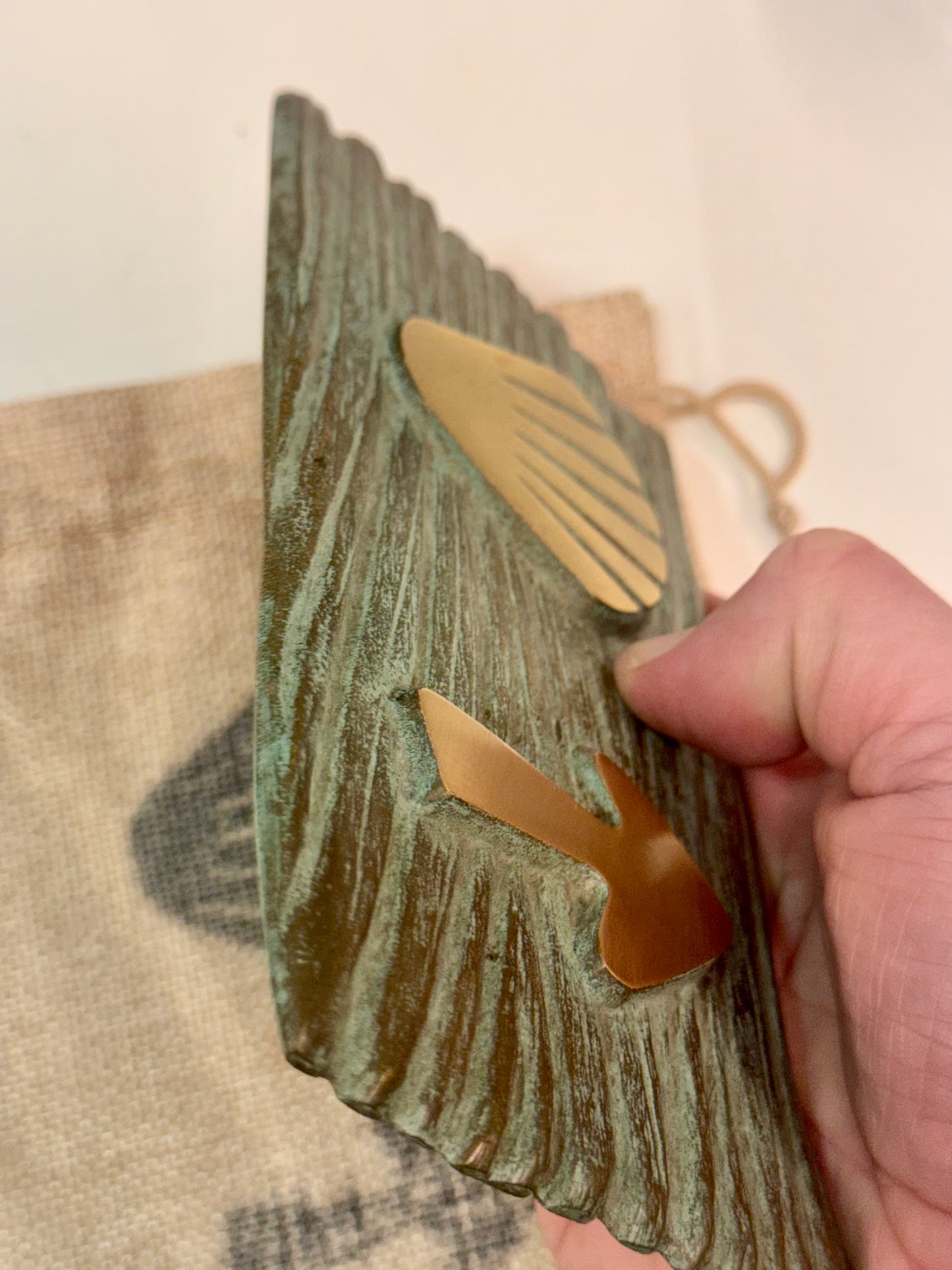 Bronze Camino Plaque with shell and arrow