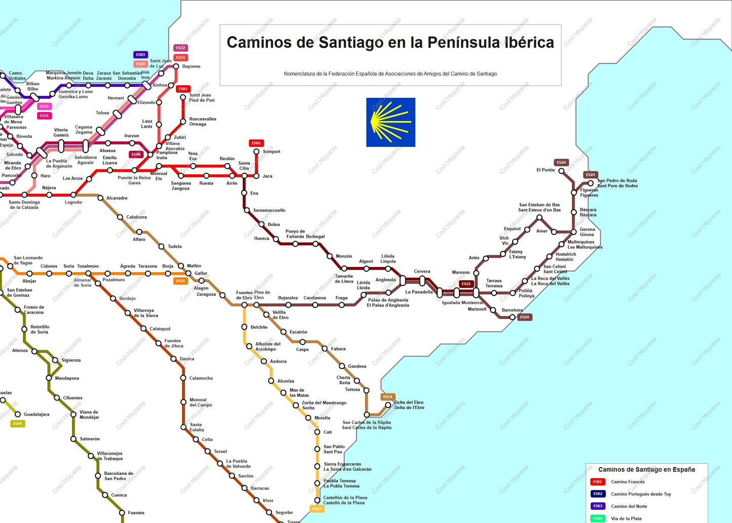 Camino de Santiago Metro Map