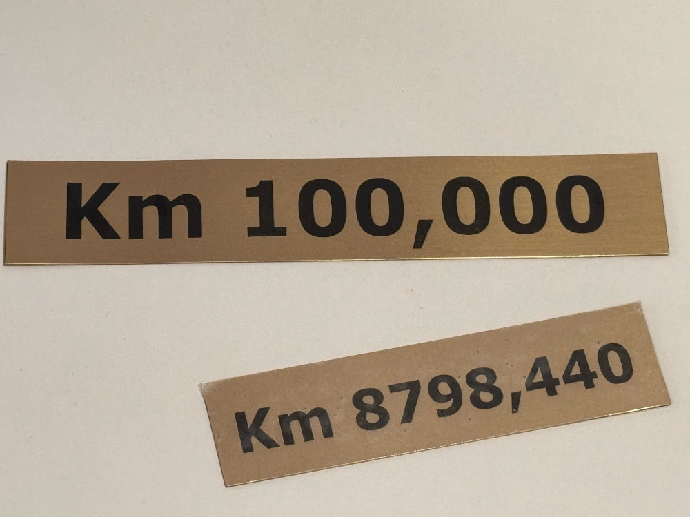 Kilometerteller Sticker Custom kilometre marker number plate in brass – Camino Forum Store