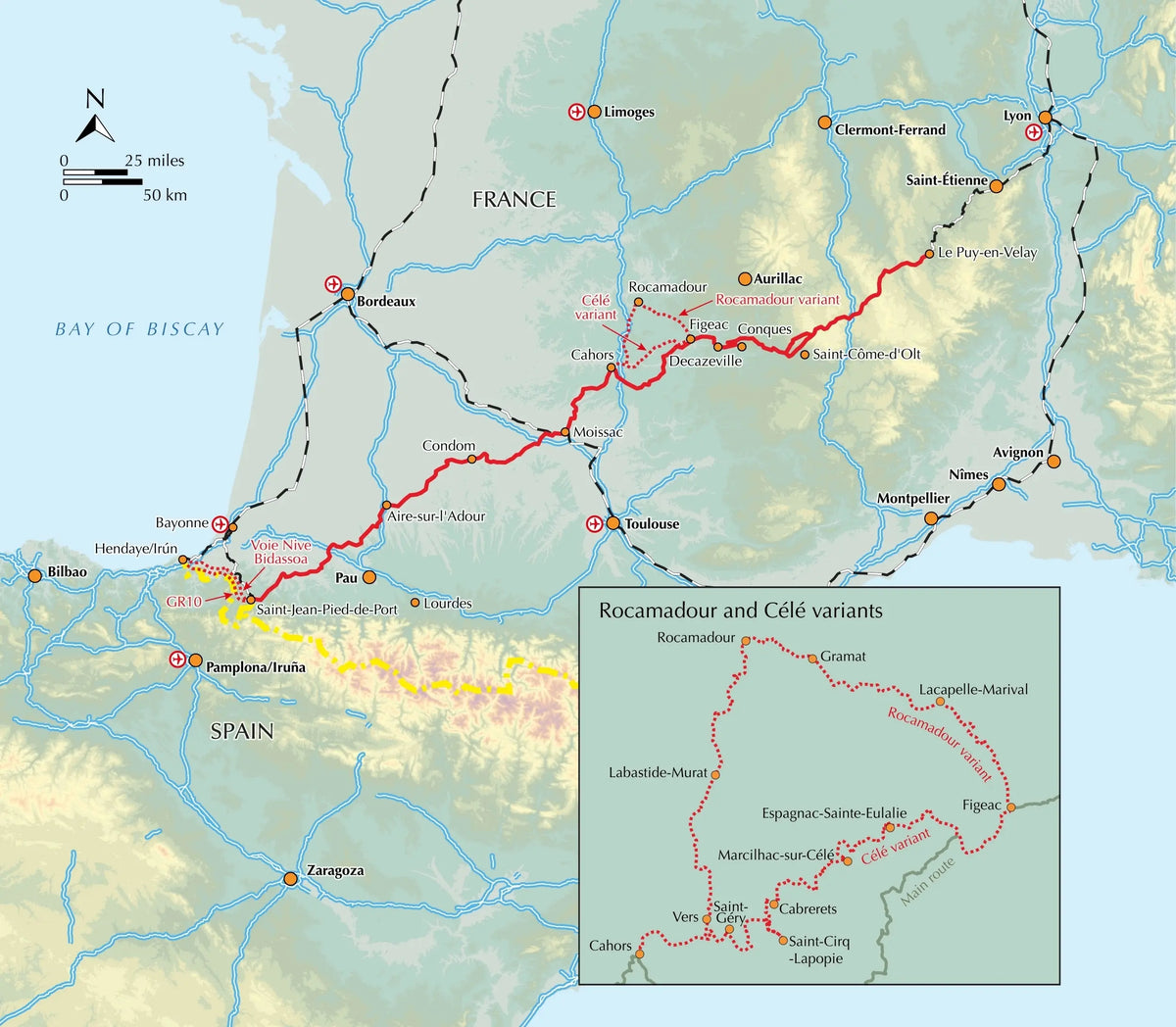 Pyrenees Maproute Cicerone: Via Podiensis Le Puy to the Pyrenees on the GR65 – Camino ...