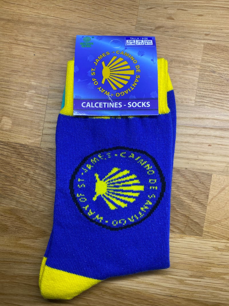Camino Sock (yellow shell on blue and yellow)