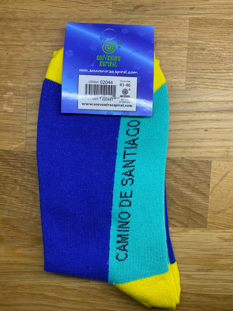 Camino Sock (yellow shell on blue and yellow)