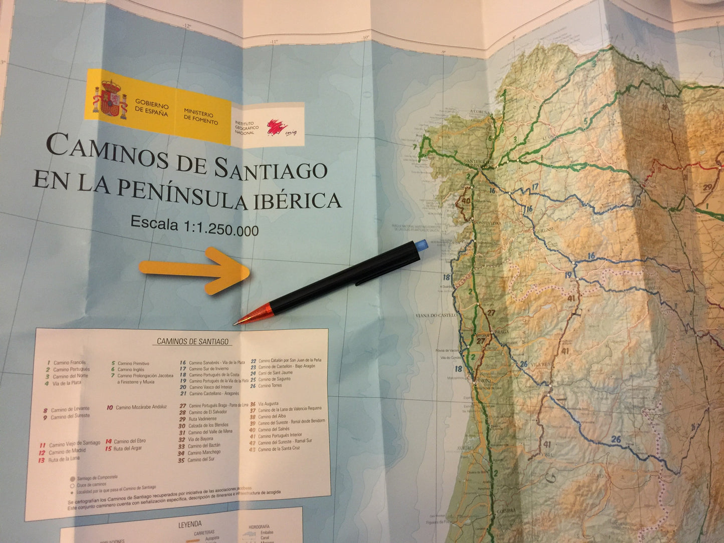 Camino de Santiago Map (1:1.250.000)
