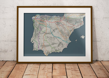 The Big Map of the Caminos de Santiago in Spain and Portugal