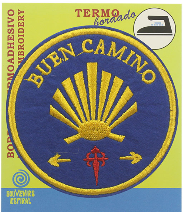 Buen Camino round shell badge