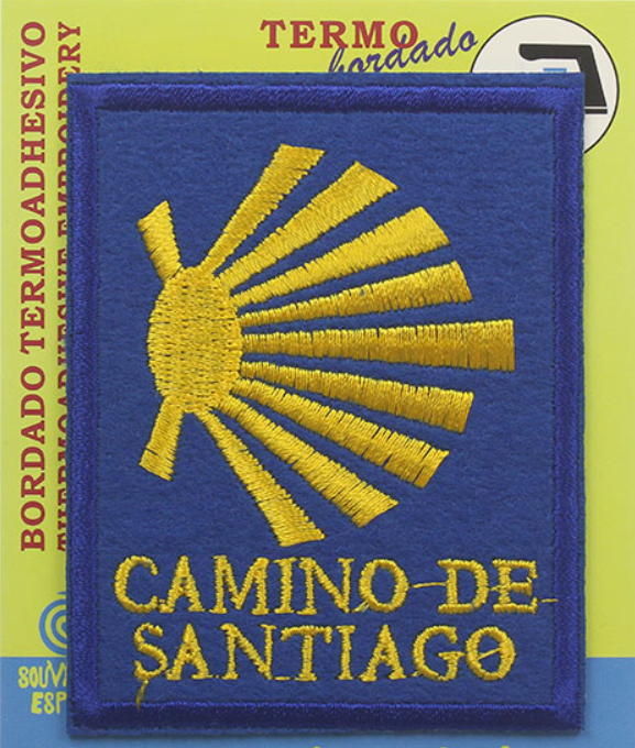 Camino de Santiago square shell badge