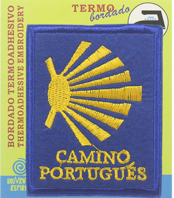 Camino Portugues square shell badge