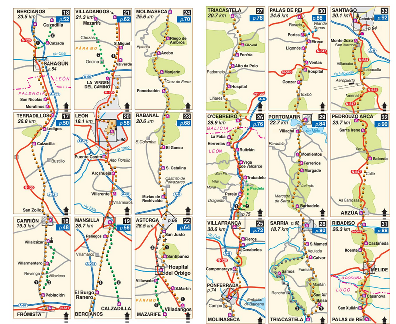 2022 edition: Maps Only Guide to the Camino Francés