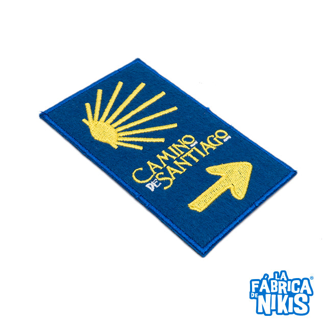 Camino de Santiago badge. Shell and arrow